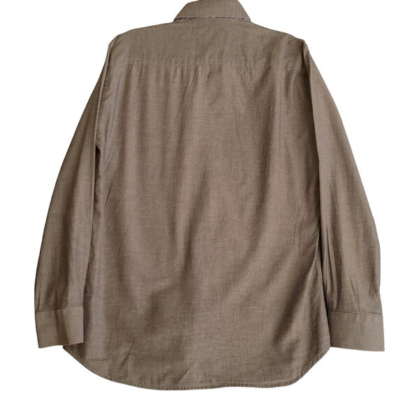 Jared Lang Mens Button Down Shirt Gray Size Medium 100% Cotton Long Sleeve - Picture 2 of 12